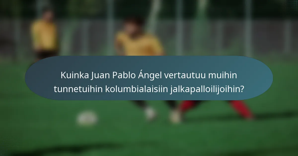 Kuinka Juan Pablo Ángel vertautuu muihin tunnetuihin kolumbialaisiin jalkapalloilijoihin?