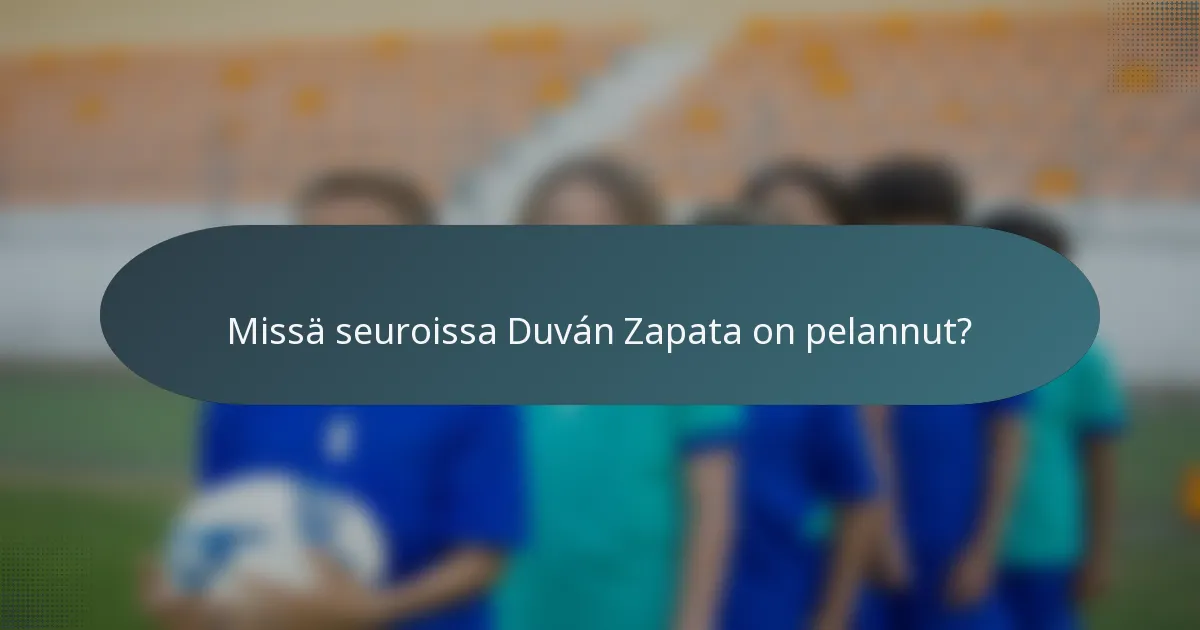 Missä seuroissa Duván Zapata on pelannut?
